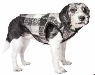 Black Boxer' Classical Plaided Insulated Dog Coat Jacket (Size: Large)