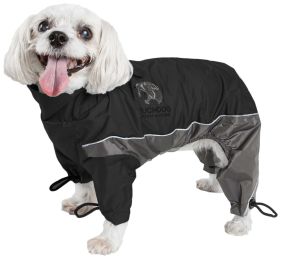 Quantum-Ice Full-Bodied Adjustable and 3M Reflective Dog Jacket w/ Blackshark Technology (Color: Black, Size: X-Small)