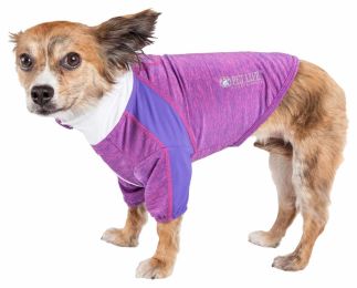 Active 'Chewitt Wagassy' 4-Way Stretch Performance Long Sleeve Dog T-Shirt (Color: Purple, Size: X-Large)