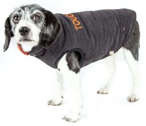Waggin Swag Reversible Insulated Pet Coat (Color: Black, Size: Large)
