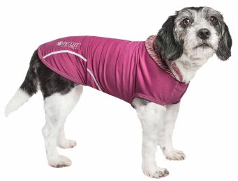 Active 'Pull-Rover' Premium 4-Way Stretch Two-Toned Performance Sleeveless Dog T-Shirt Tank Top Hoodie (Color: Maroon, Size: X-Small)