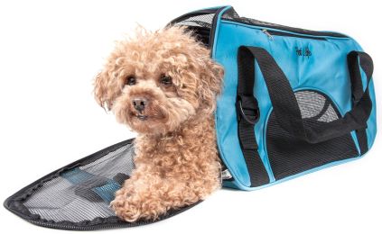 Airline Approved Altitude Force Sporty Zippered Fashion Pet Carrier (Color: Blue, Size: Large)