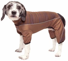 Active 'Chase Pacer' Heathered Performance 4-Way Stretch Two-Toned Full Body Warm Up (Color: Brown, Size: X-Large)