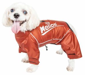 Hurricanine' Waterproof And Reflective Full Body Dog Coat Jacket W/ Heat Reflective Technology (Color: Orange, Size: X-Large)