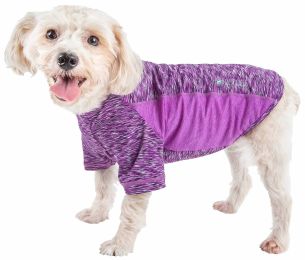 Active 'Warf Speed' Heathered Ultra-Stretch Sporty Performance Dog T-Shirt (Color: Purple, Size: Large)