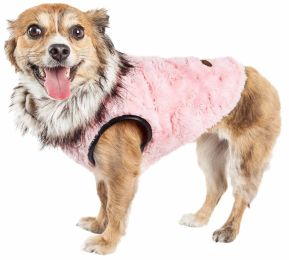 Luxe 'Pinkachew' Charming Designer Mink Fur Dog Coat Jacket (Size: X-Small)