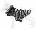 Luxe 'Chauffurry' Beautiful Designer Zebra Patterned Mink Fur Dog Coat Jacket