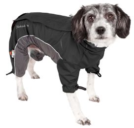 Blizzard Full-Bodied Adjustable and 3M Reflective Dog Jacket (Color: Black, Size: Medium)