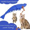 Lobster Shape Cat Toothbrush Interactive Chewing Catnip Toy Dental Care for Kitten Teeth Cleaning Leaky Food Device Natural Rubber Bite Resistance