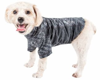 Active 'Warf Speed' Heathered Ultra-Stretch Sporty Performance Dog T-Shirt (Color: Black, Size: Large)