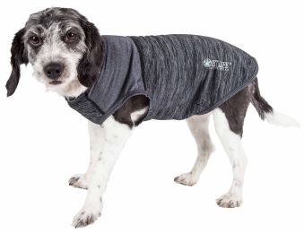Active 'Aero-Pawlse' Heathered Quick-Dry And 4-Way Stretch-Performance Dog Tank Top T-Shirt (Color: Black, Size: Medium)