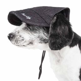 Cap-Tivating' Uv Protectant Adjustable Fashion Dog Hat Cap (Color: Black Faded, Size: Large)