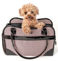 Exquisite' Handbag Fashion Pet Carrier (Color: Red/Black)