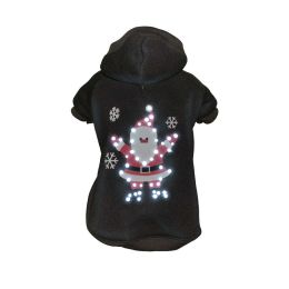 LED Lighting Juggling Santa Hooded Sweater Pet Costume (Size: Large)