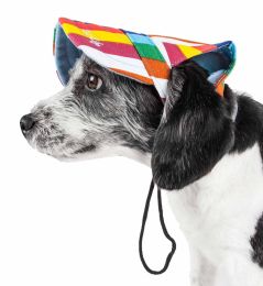 Colorfur' Floral Uv Protectant Adjustable Fashion Dog Hat Cap (Size: Medium)