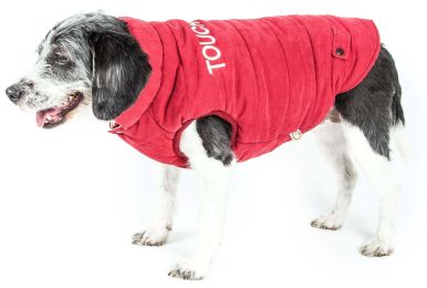 Waggin Swag Reversible Insulated Pet Coat (Color: Red, Size: Medium)