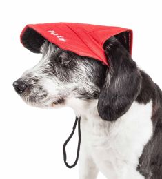 Cap-Tivating' Uv Protectant Adjustable Fashion Dog Hat Cap (Color: Red, Size: Large)