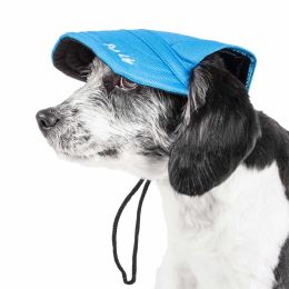 Cap-Tivating' Uv Protectant Adjustable Fashion Dog Hat Cap (Color: Blue, Size: Medium)