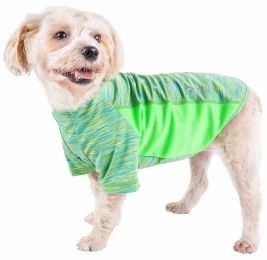 Active 'Warf Speed' Heathered Ultra-Stretch Sporty Performance Dog T-Shirt (Color: Green, Size: X-Large)