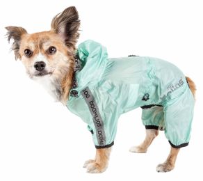 Torrential Shield' Waterproof Multi-Adjustable Full Bodied Pet Dog Windbreaker Raincoat (Color: Green, Size: X-Large)