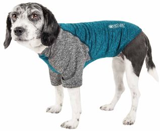 Active 'Hybreed' 4-Way Stretch Two-Toned Performance Dog T-Shirt (Color: Teal, Size: X-Large)