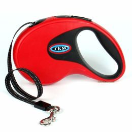 Retractable Pet Leash Automatic with Nylon Ribbon Cord Soft Hand Grip Extendable Traction Rope Break & Lock System (Color: Red 3M)