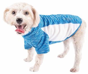 Active 'Warf Speed' Heathered Ultra-Stretch Sporty Performance Dog T-Shirt (Color: Blue, Size: X-Small)