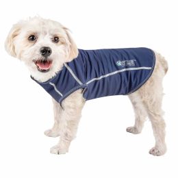 Active 'Racerbark' 4-Way Stretch Performance Active Dog Tank Top T-Shirt (Color: Navy, Size: Large)