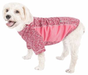 Active 'Warf Speed' Heathered Ultra-Stretch Sporty Performance Dog T-Shirt (Color: Pink, Size: X-Large)