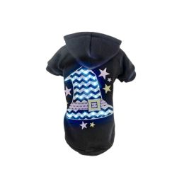 LED Lighting Magical Hat Hooded Sweater Pet Costume (Size: Medium)