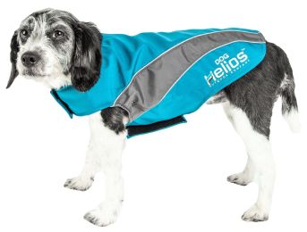 Octane Softshell Neoprene Satin Reflective Dog Jacket w/ Blackshark technology (Color: Blue, Size: X-Large)