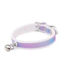 Pet Collar Safety Belt with Bell Small Dog Cat Collar Safe Soft Velvet Pet Products Adjustable Belt (Color: Pink)