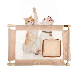 Porta-Gate Travel Collapsible And Adjustable Folding Pet Cat Dog Gate (Color: Khaki)