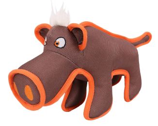 Animal Dura-Chew Reinforce Stitched Durable Water Resistant Plush Chew Tugging Dog Toy (Color: Brown)