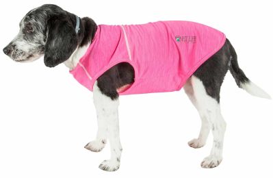 Active 'Aero-Pawlse' Heathered Quick-Dry And 4-Way Stretch-Performance Dog Tank Top T-Shirt (Color: Pink, Size: X-Large)