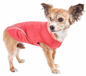 Active 'Pull-Rover' Premium 4-Way Stretch Two-Toned Performance Sleeveless Dog T-Shirt Tank Top Hoodie (Color: Red, Size: Medium)