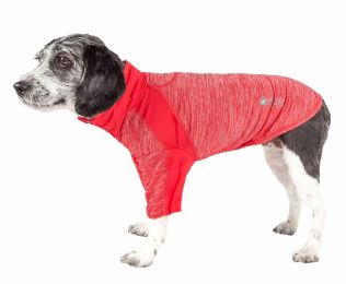 Active 'Chewitt Wagassy' 4-Way Stretch Performance Long Sleeve Dog T-Shirt (Color: Red, Size: X-Small)