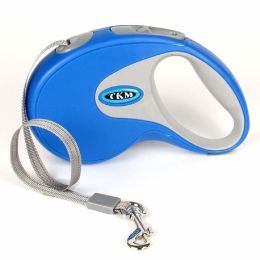 Retractable Pet Leash Automatic with Nylon Ribbon Cord Soft Hand Grip Extendable Traction Rope Break & Lock System (Color: Blue 3M)