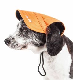 Cap-Tivating' Uv Protectant Adjustable Fashion Dog Hat Cap (Color: Orange, Size: Large)