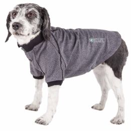 Active 'Fur-Flexed' Relax-Stretch Wick-Proof Performance Dog Polo T-Shirt (Color: Grey, Size: Large)