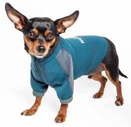 Eboneflow' Mediumweight 4-Way-Stretch Flexible And Breathable Performance Dog Yoga T-Shirt (Color: Blue, Size: Small)