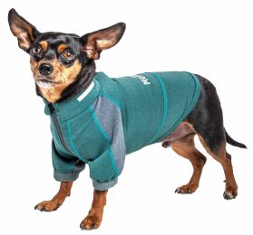 Eboneflow' Mediumweight 4-Way-Stretch Flexible And Breathable Performance Dog Yoga T-Shirt (Color: Green, Size: Small)