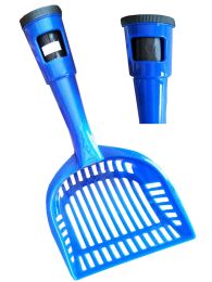 Poopin-Scoopin Dog And Cat Pooper Scooper Litter Shovel With Built-In Waste Bag Handle Holster (Color: Blue)
