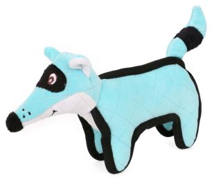 Foxy-Tail Quilted Plush Animal Squeak Chew Tug Dog Toy (Color: Blue)