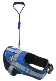 Bark-Mudder Easy Tension 3M Reflective Endurance 2-in-1 Adjustable Dog Leash and Harness (Color: Blue, Size: Medium)