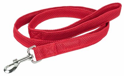 Aero Mesh' Dual Sided Comfortable And Breathable Adjustable Mesh Dog Leash (Color: Red)