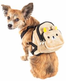 Teddy Tails' Dual-Pocketed Compartmental Animated Dog Harness Backpack (Size: Small)