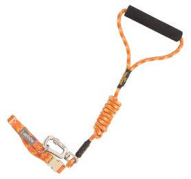 Dura-Tough Easy Tension 3M Reflective Pet Leash and Collar (Color: Orange, Size: Large)