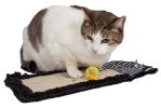 Scrape-Away' Eco-Natural Sisal And Jute Hanging Carpet Cat Scratcher With Toy