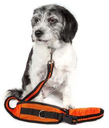 Echelon Hands Free And Convertible 2-In-1 Training Dog Leash And Pet Belt With Pouch (Color: Orange)